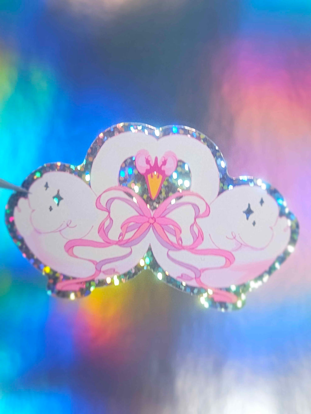 Loving Swan Die-Cut Sticker