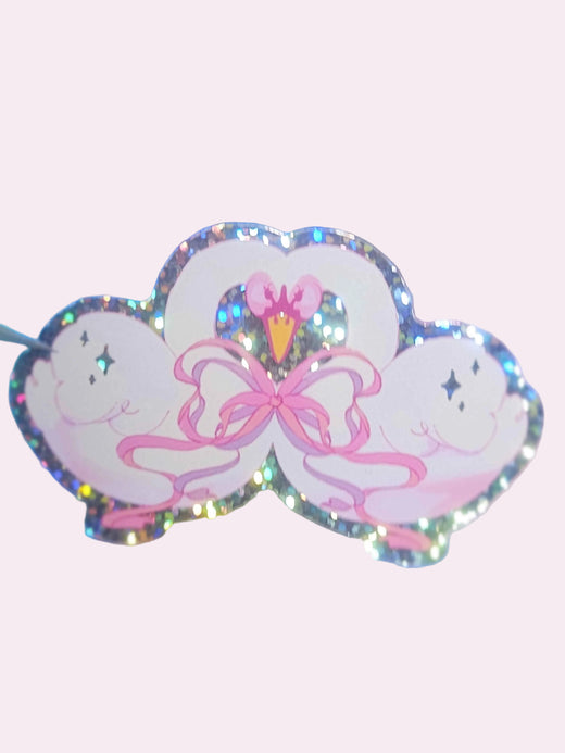 Loving Swan Die-Cut Sticker