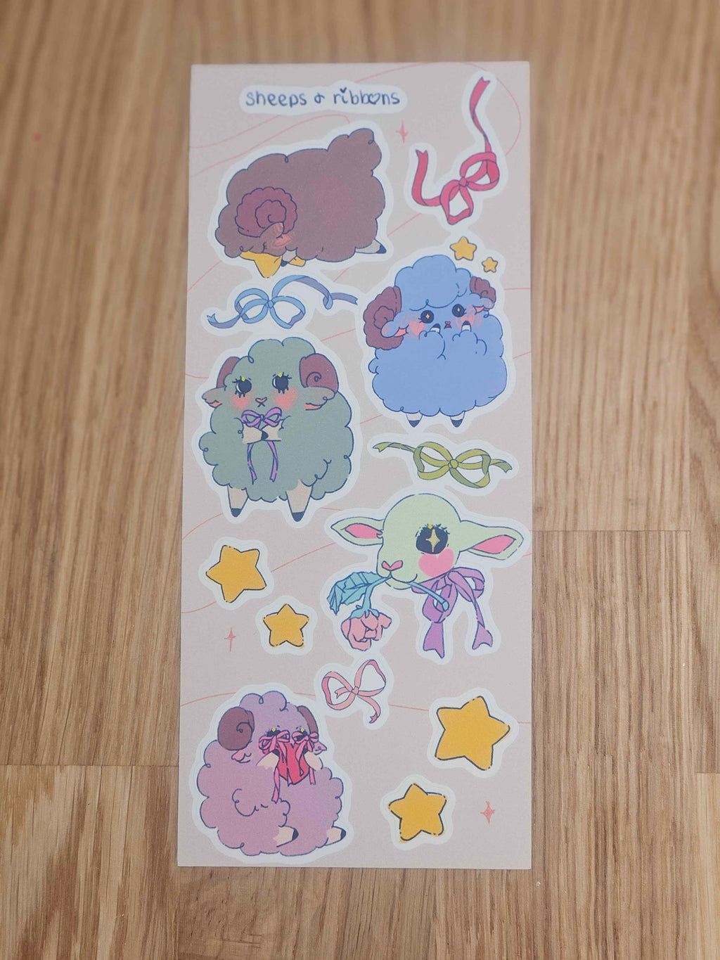 Sheep & Ribbons Sticker Sheet