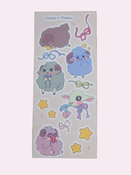 Sheep & Ribbons Sticker Sheet