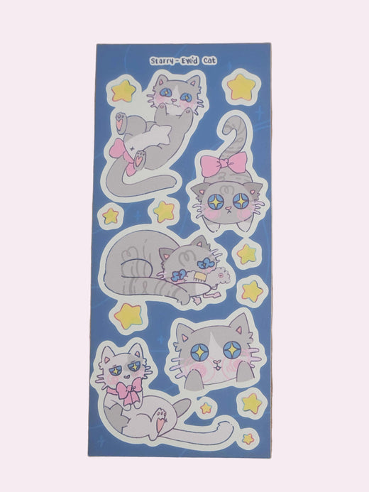 Starry-Eye'd Cat Sticker Sheet