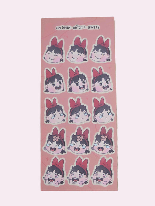 Delivery Witch's Emotes Sticker Sheet