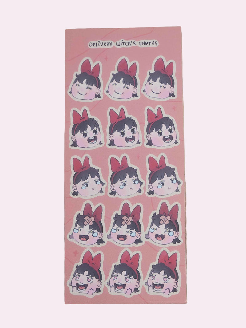Delivery Witch's Emotes Sticker Sheet