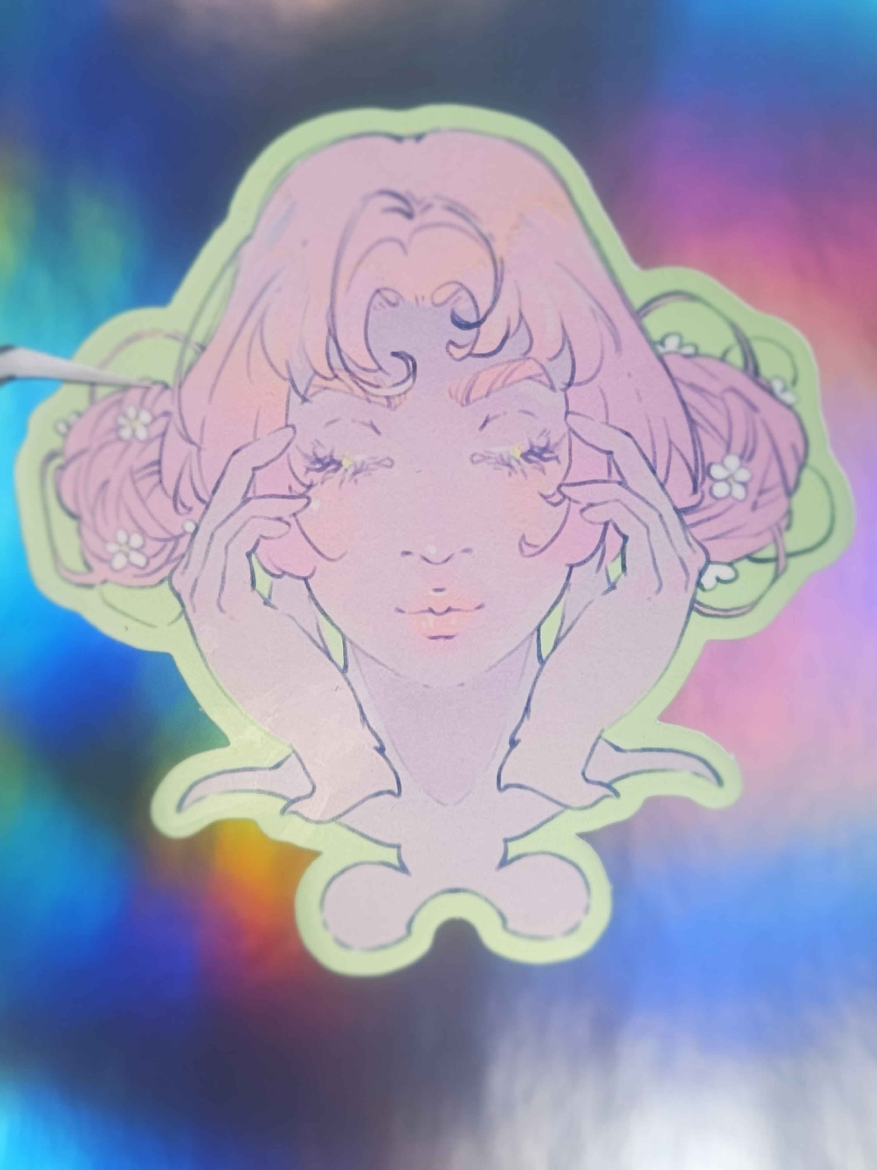 Blushing Daisies Die-Cut Sticker