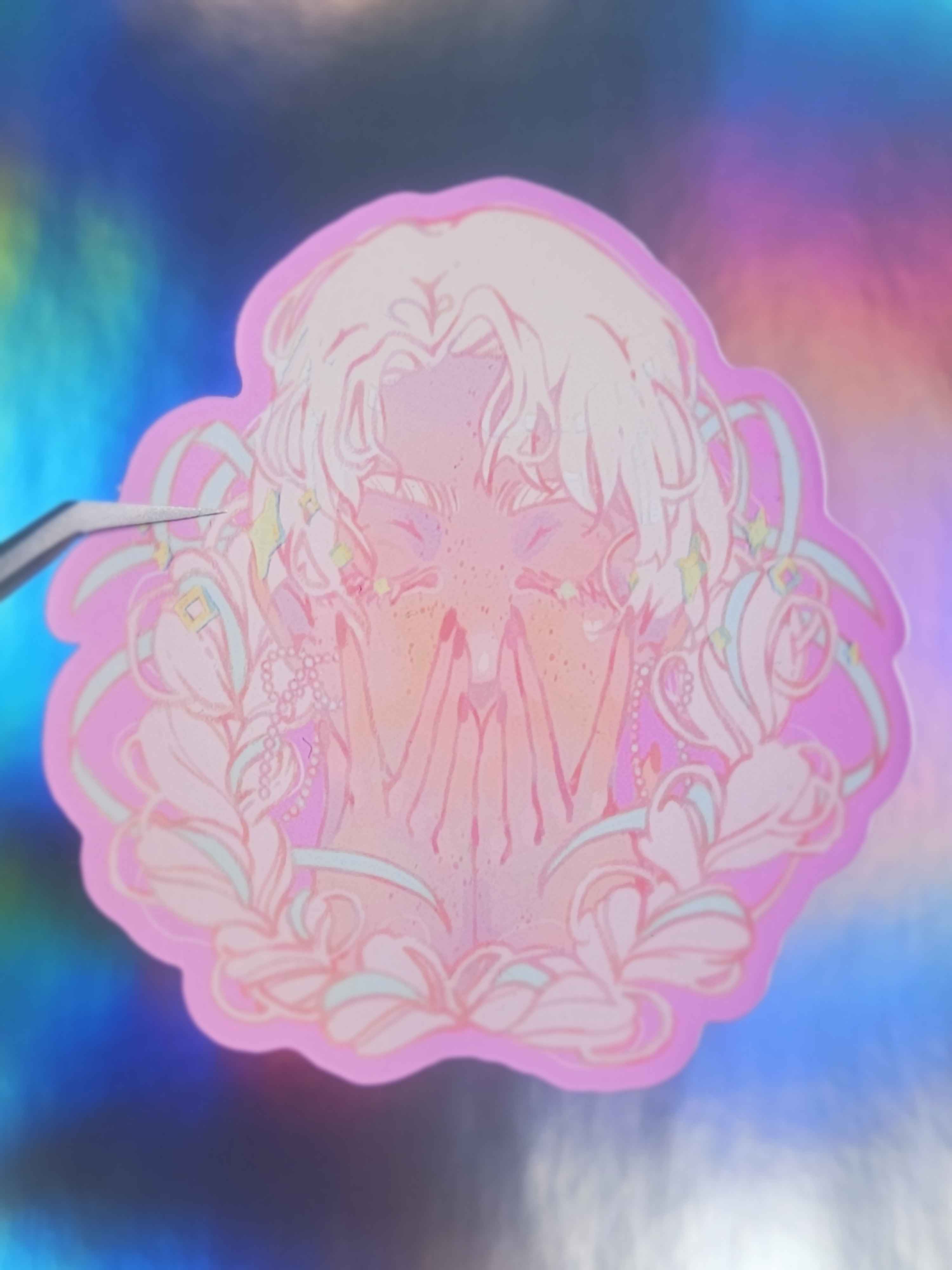 Blushing Ribbons Die-Cut Sticker