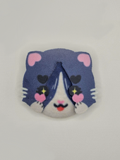 Tuxedo Cat Plush Button Pin — plush pin, Little Wonders collection