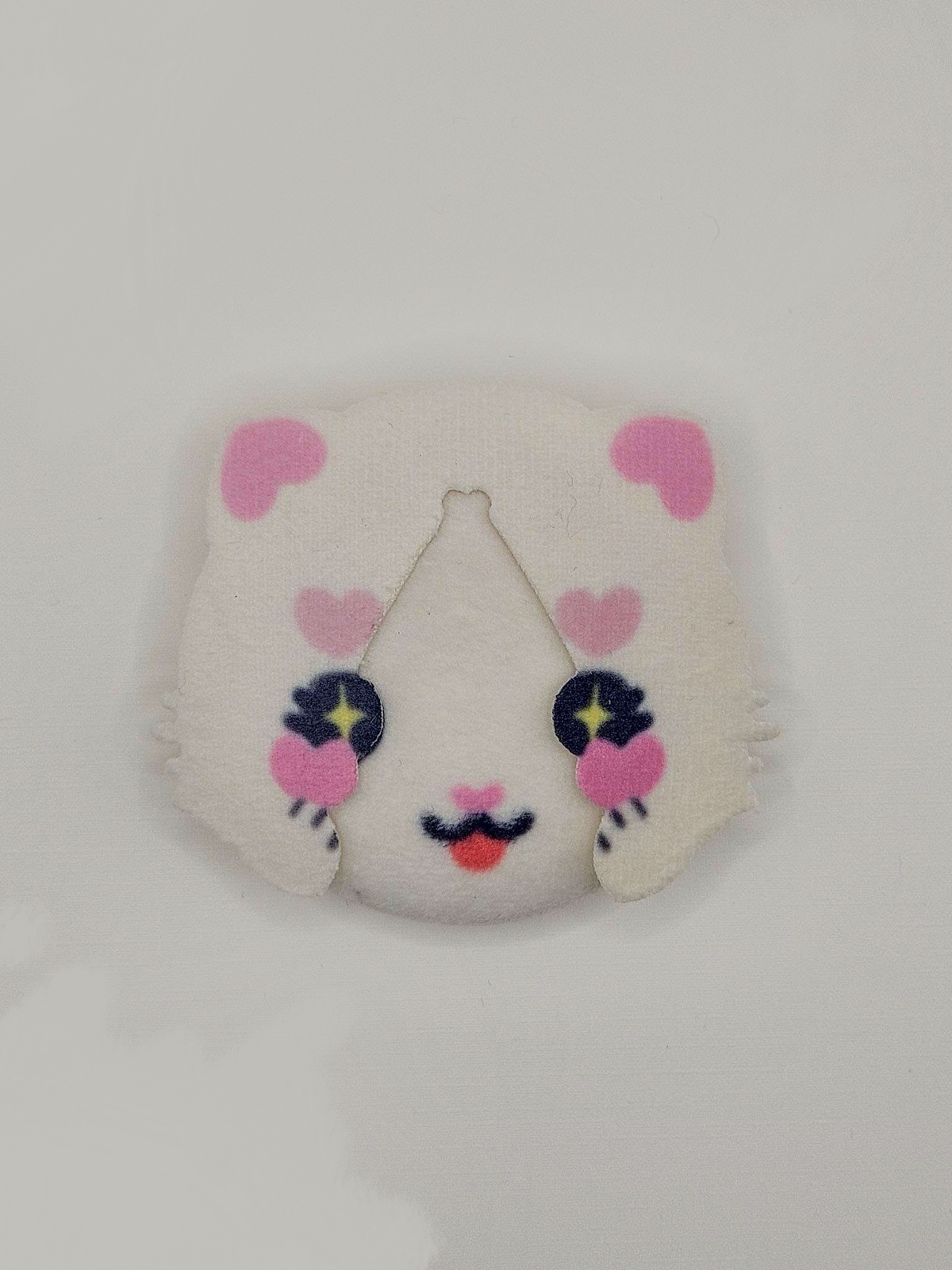 White Cat Plush Button Pin — plush pin, Little Wonders collection