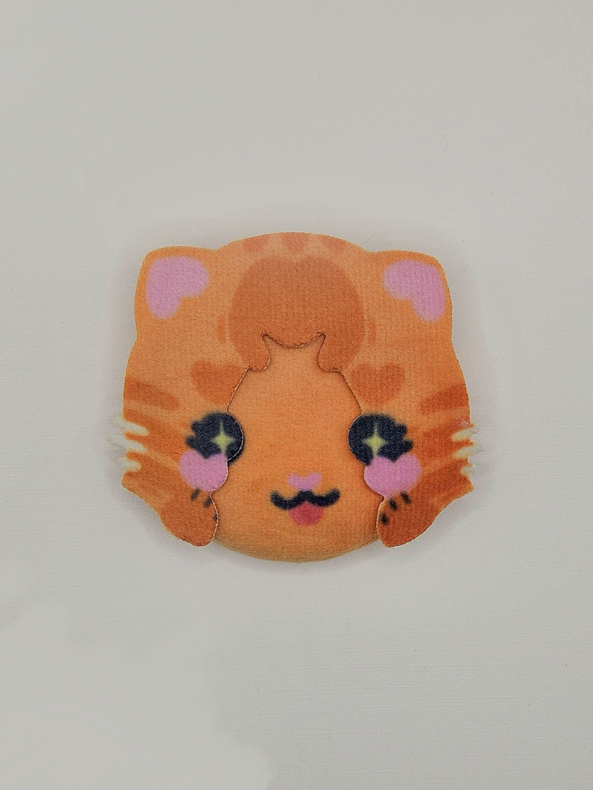 Orange Tabby Cat Plush Button Pin — plush pin, Little Wonders collection