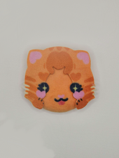 Orange Tabby Cat Plush Button Pin — plush pin, Little Wonders collection