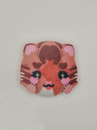 Brown Tabby Cat Plush Button Pin — plush pin, Little Wonders collection