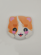 Van Pattern Cat Plush Button Pin — plush pin, Little Wonders collection
