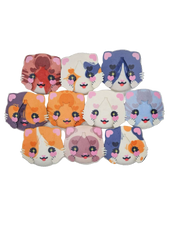 All ten Cat Plush Button Pin colorways from the Little Wonders collection, shown together