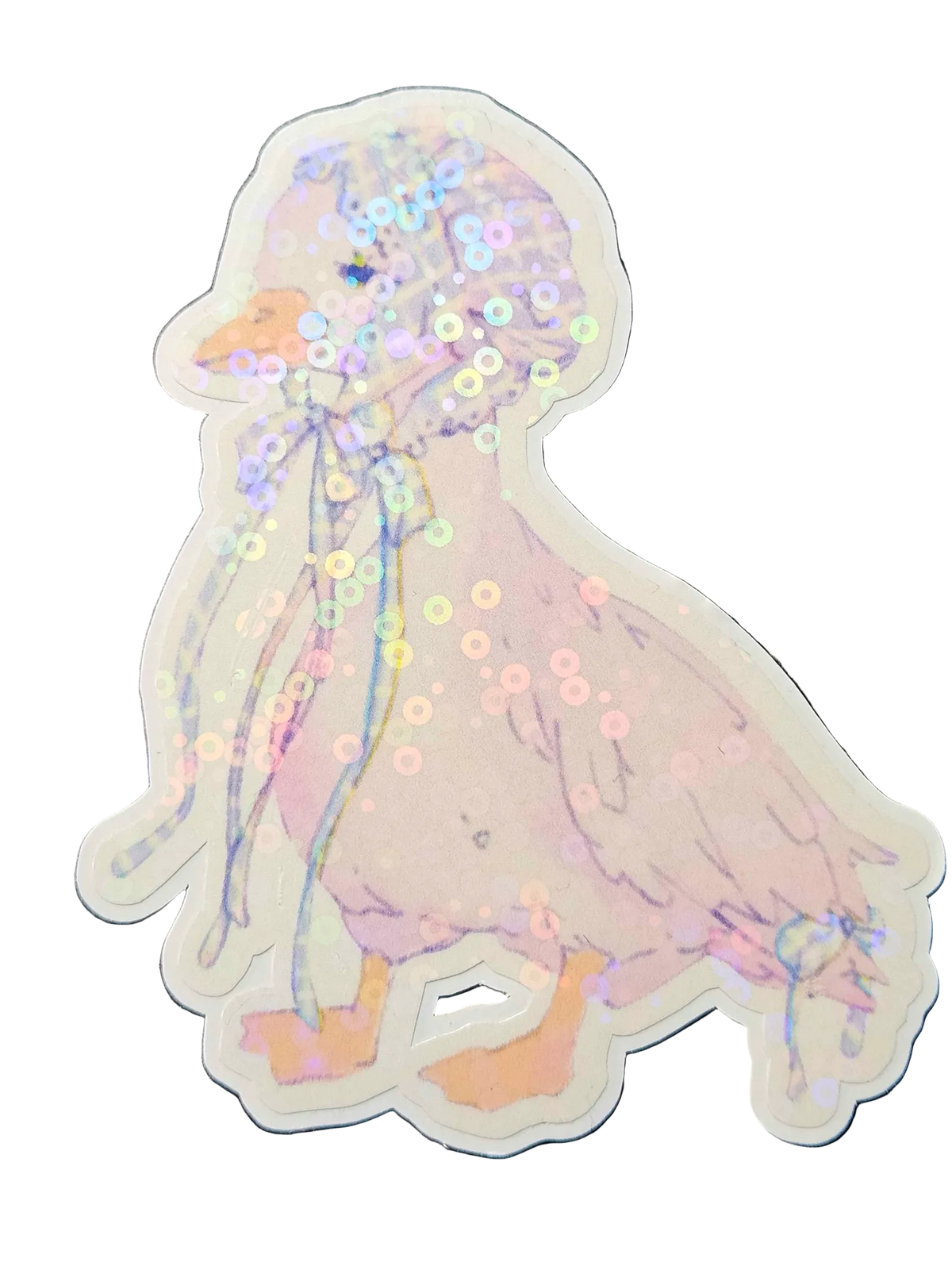 Wander Goose, in Gingham — die-cut sticker featuring a hand-drawn goose in a gingham bonnet, Little Wonders collection by Finding Wonderland
