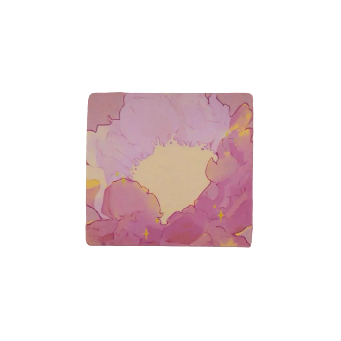 Peony Sticky Notes pad featuring a hand-drawn illustration of soft, lush peony blooms with layered romantic petals, original botanical artwork by indie artist Ailyse of Finding Wonderland — 50-page 3 by 3 inch sticky note pad