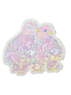Wander Pigeons, in Love — holographic die-cut sticker featuring two hand-drawn doves nuzzling, Little Wonders collection by Finding Wonderland