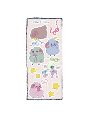 Sheep & Ribbons Sticker Sheet